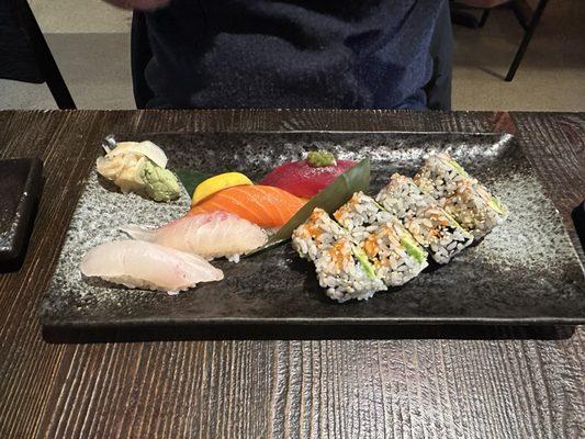 Sushi Lunch which comes with miso soup & salad.