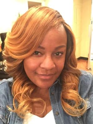 My latest full weave with closure installed & colored by Terri Blue.