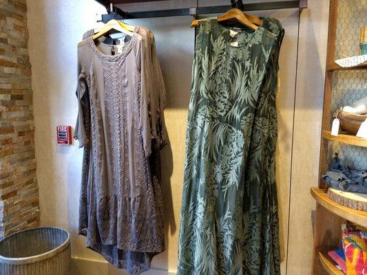 These dresses are nice because they have a solid layer underneath and a sheer overlay.  They can go casual or be dressed up a bit.