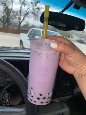 Taro Milk Tea with Boba