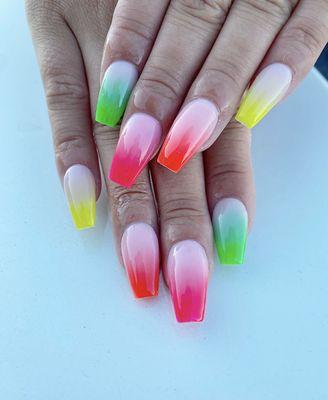 Pronail multicolor Ombré style