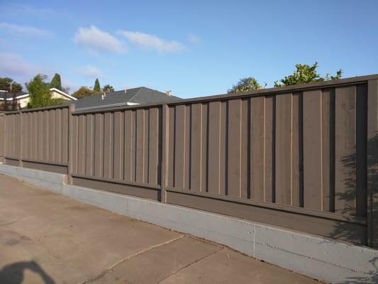 Side fence with grey stain