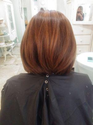 Warm Balayage technique. With warm Auburn tones .