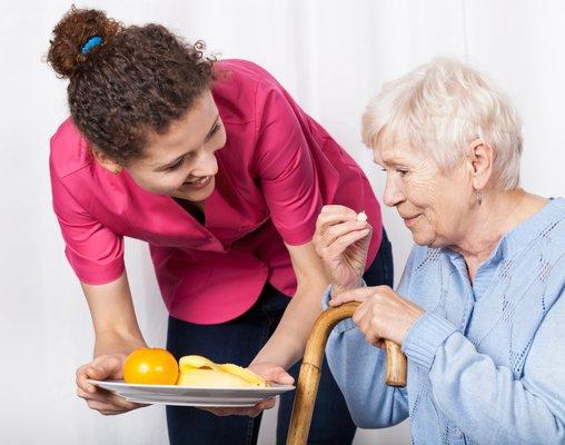 Our caregivers always provide an enjoyable meal