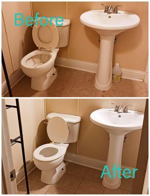 Bathroom build up, before and afters