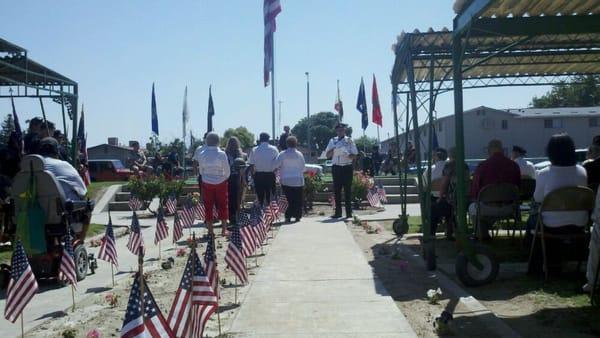 Dad escorting the Blue Star and Gold Star Mothers