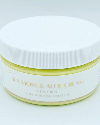 Sea Moss & Aloe Cream with Turmeric, Raw Shea Butter w/Borotutu, Jojoba & Vit E.