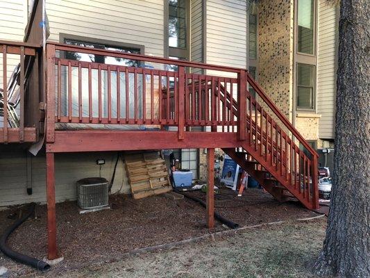 Deck after staining.