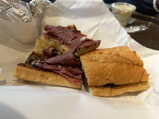 Pastrami Sandwich on sub bun