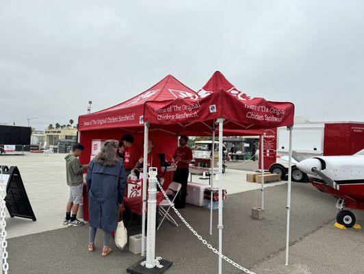 Chick-fil-A flew in to sit up shop.