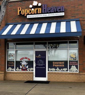 Pop In for Gourmet Popcorn in variety flavors.