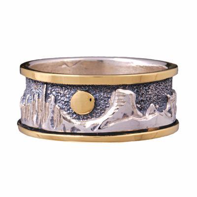 Cimarron Mountan Ring in Sterling Silver and 18K Gold