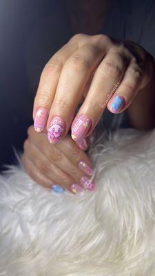 Kirby nail art!