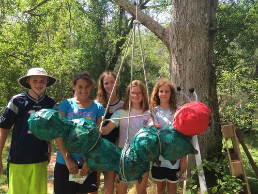 Our middle school Gopher Program showing off their piñata creation