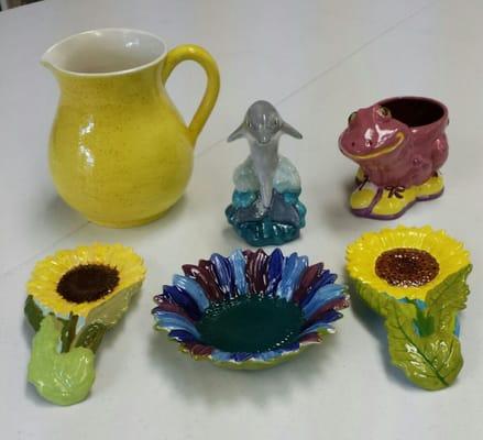 Various ages of artist did a fantastic job painting their ceramics!