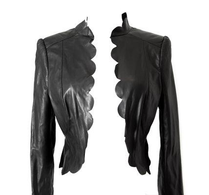 Black Soft Lamb Leather Bolero Jacket