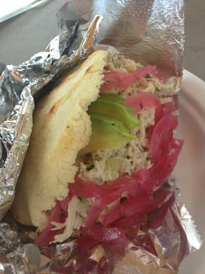 Check the Off da Hook truck and try the Chicken avocado arepa! So yummy!