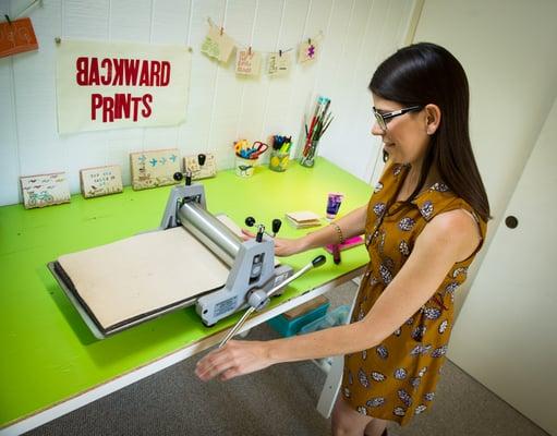 Block printing in my studio