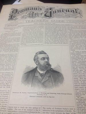 I look down & notice - lying atop Richard's desk, willy-nilly - is newspaper from 1887.