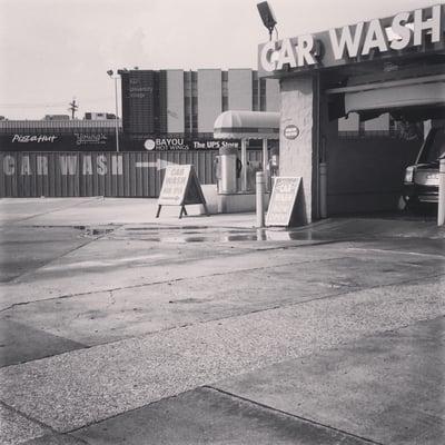 Abundant Signage Grab customers' attention Find car wash; win prize  #NOLA_Haiku #Shell #CarWash #NewOrleans #DirtyCar