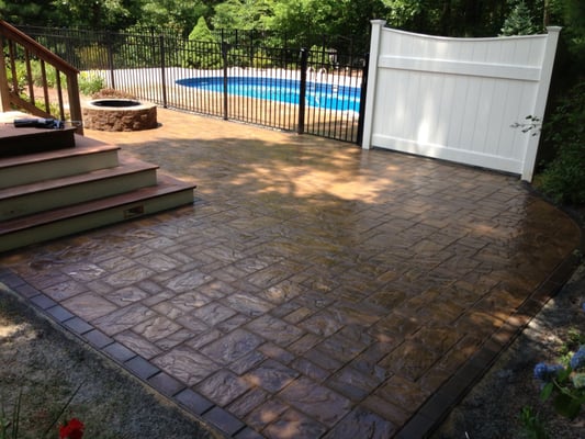 Pool patio with fire pit