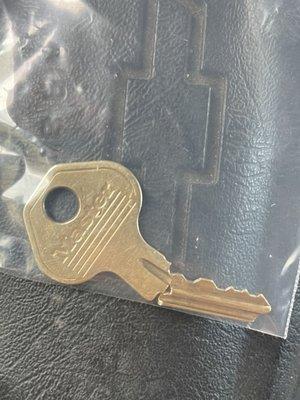 Broke the key in the lock and Mr keys was able to extract it and make me duplicates