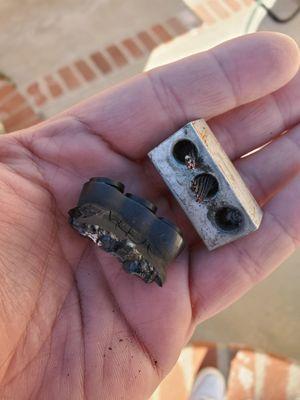 Burnt connectors that the ABC techs found within an hour of arriving.  Thanks guys!