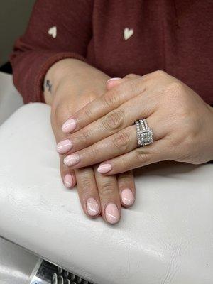 Structured manicure w/hearts