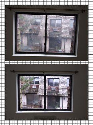 Before and after replacement of window .