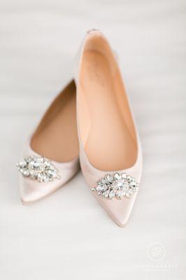 The most perfect Badgley Mischka flats for Amanda's Olympic Club Wedding