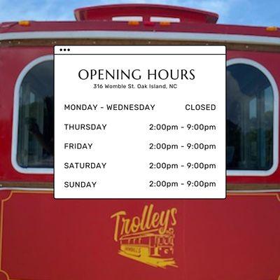 Trolley's business hours!