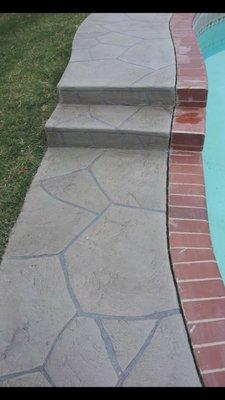 Overlay to look like flagstone & brick.