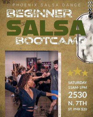 Salsa Bootcamp Footwork & Partnering Every Saturday 11am-1pm, $20 2 Classes!  Beginner Salsa Intermediate Salsa  Walk ins welcome