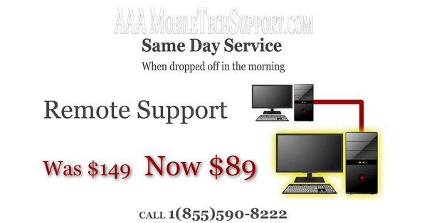 Remote support $89/ hour.