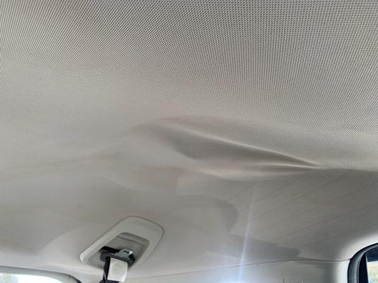 What Gary Yeomans Honda - Service Department did to my Headliner that was in perfect shape before they "Cleaned it".