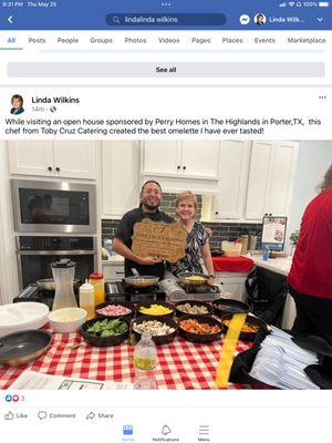 Tasty Omlettes by Toby Cruz Catering at Perry Homes Open House in the Highlands, Porter, Tx