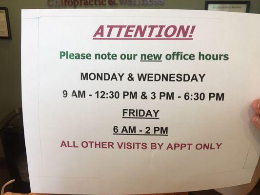 Here are Doctors new summer hours!!