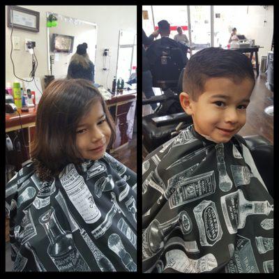 This ittle cutie pie came in came in and got his haircut.  We love cutting all ages.  By Dana