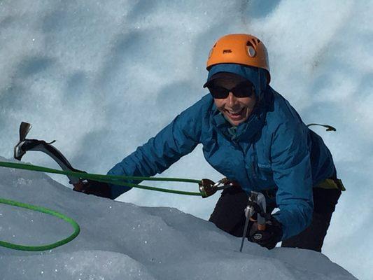 Climbing out of a crevasse