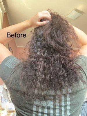 Uncut natural hair- no product/styling