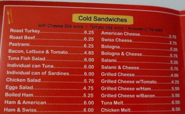 menu-cold sammies