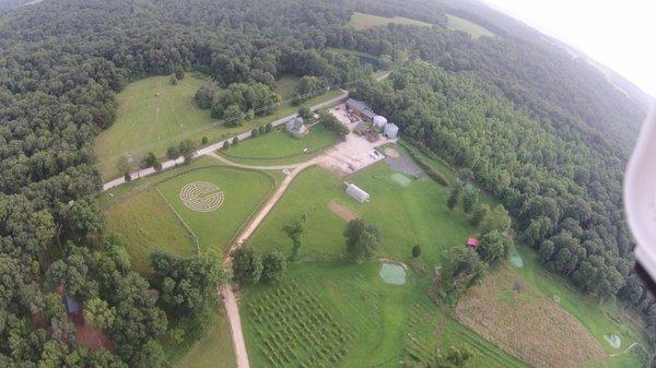 Aerial View of the grounds at Elk Ridge Ranch near French Lick, Indiana.