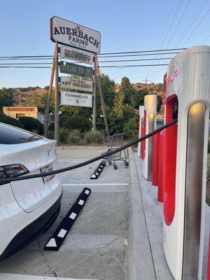 Tesla Supercharger Station in the mountains