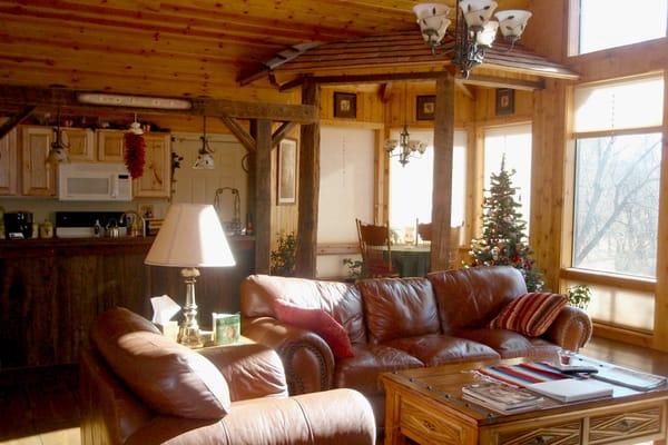 The great room of the Ranch House suite. Two king sized beds and separate baths in a split floor plan.