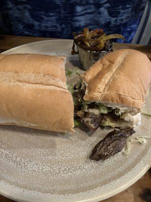 Philly steak sandwich! My husband loved it!