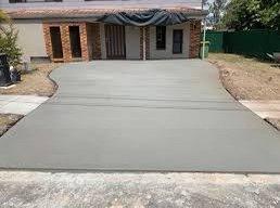 Concrete driveway with a smooth finish