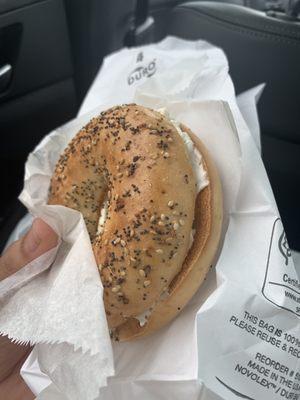 Got a everything bagel with cream cheese