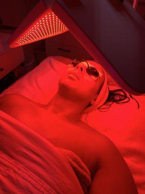 Red LED for anti-aging benefits. Part of our Customized LED Facial or as an add-on