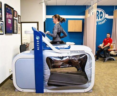 We have an AlterG Anti-Gravity Treadmill!