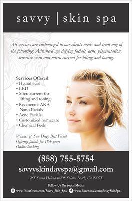 Services offered, seeing clients Wednesday-Sunday by appointment only.